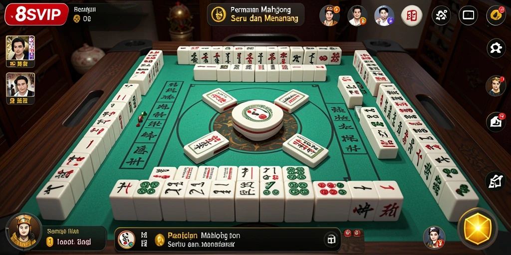 Tampilan gameplay Mahjong yang menarik dan berwarna-warni.
