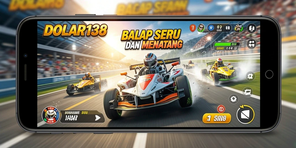 Screenshot gameplay Racing DOLAR138 dengan aksi balap penuh adrenalin.
