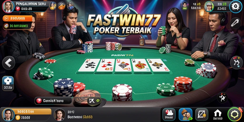 Tampilan gameplay seru dari permainan poker di FASTWIN77.