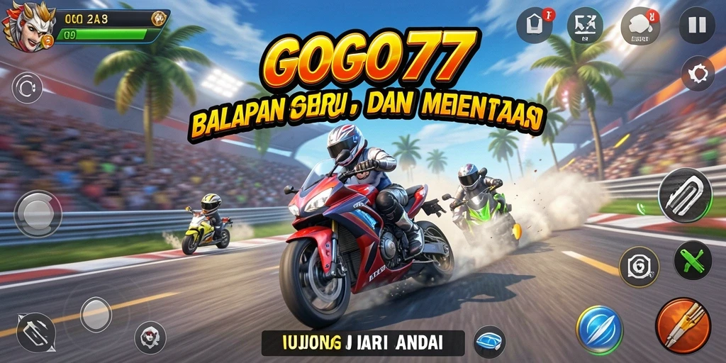 Tampilan gameplay GOGO77 yang mendebarkan di setiap balapan.