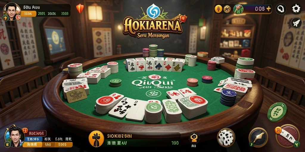 Tampilan gameplay QiuQiu yang menantang di HOKIARENA.