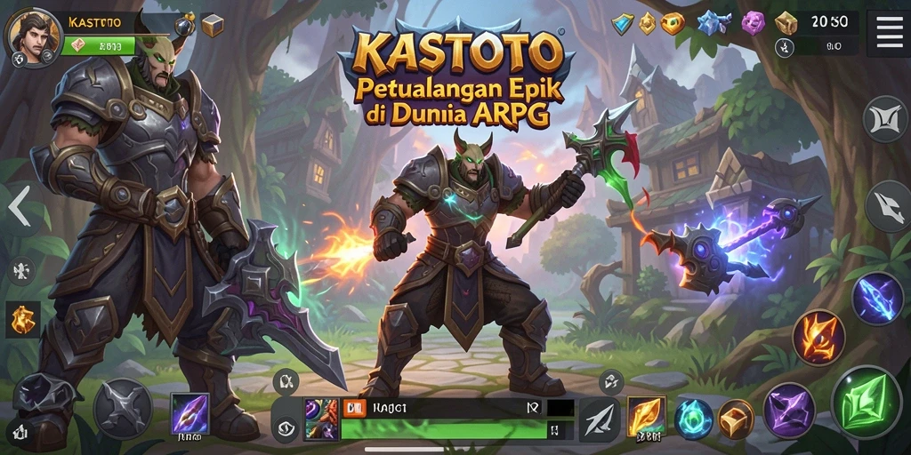 Screenshot gameplay KASTOTO menampilkan aksi pertarungan yang dinamis.