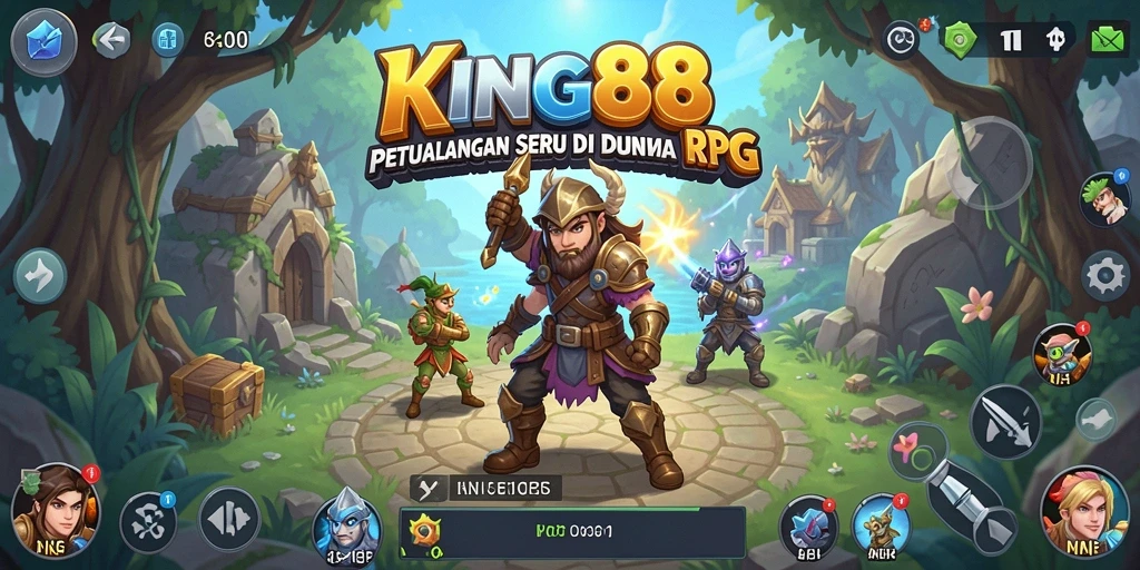 Tampilan menakjubkan dari gameplay RPG KING88 yang penuh aksi.