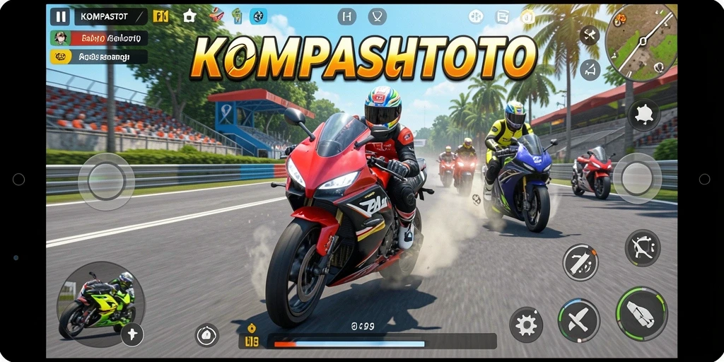 Tampilan menegangkan dari balapan motor seru di KOMPASTOTO.