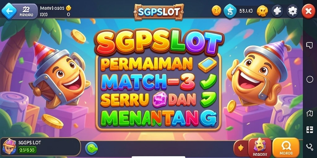 Screenshot utama SGPSLOT menunjukkan gameplay Match-3 yang menantang.