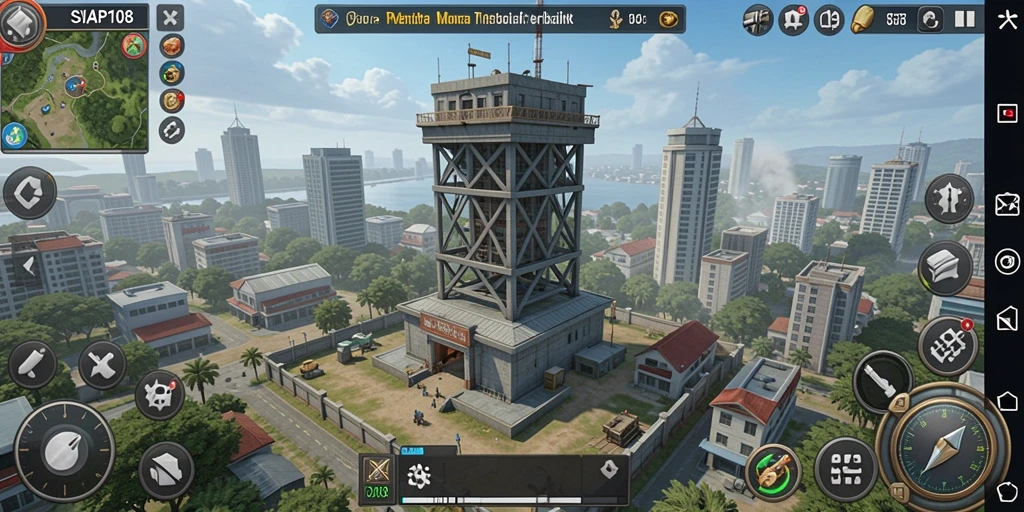 Screenshot utama SIAP108 menampilkan aksi pertahanan menara yang mendebarkan.