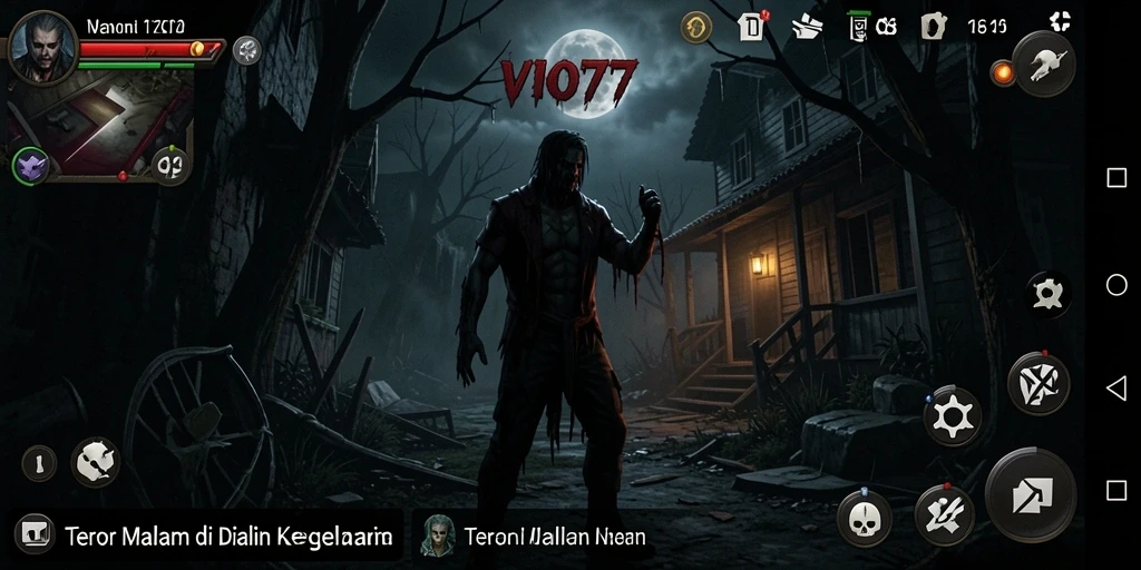 Gambaran gameplay menegangkan dalam <strong>VIO77</strong> saat menjelajahi kegelapan.
